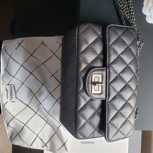 Chanel reissue mini metallic black